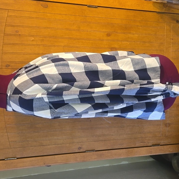 062 J. Crew Navy and White Hilo Long Sleeved Flannel Striped Shirt - Picture 7 of 9